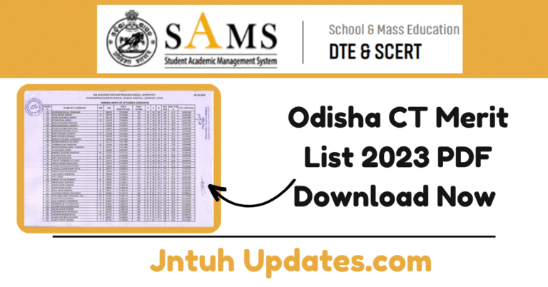 Sams odisha merit list : Download Now @ scert.samsodisha.gov.in for Admission